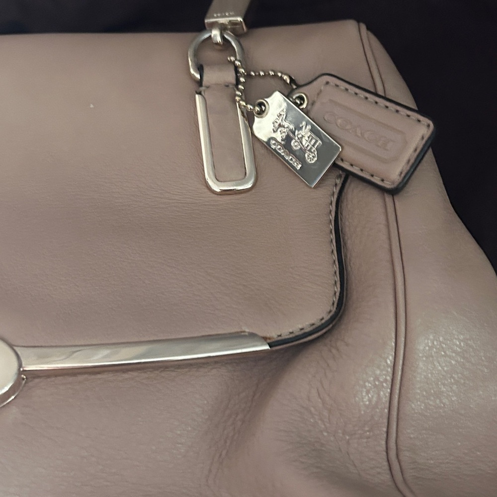 Coach Beige Leather Satchel - Picture 3 of 9